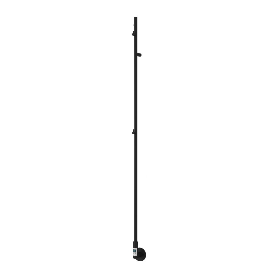 Reina Ines Black Vertical Electric Towel Radiator 1500 x 22mm