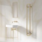 Reina Pelmo Brass Vertical Electric Towel Radiator - 1500 x 200mm