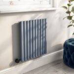 Light Grey Horizontal Smart Electric Radiator with Wi-Fi Thermostat - 600W - H600xW590mm - Bathroom Safe