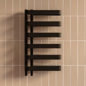 Black Designer Curved Towel Radiator 850 x 500mm – Ordos