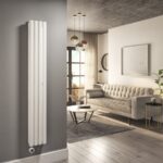 White Vertical Smart Electric Radiator with Wi-Fi Thermostat - 1200W - Double Panel H1600xW236mm - Bathroom Safe