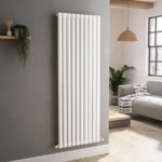 Sorrento White Vertical Oval Designer Radiator 1600x590mm Single Panel 3804 BTU