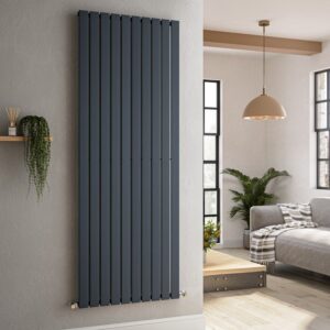 Riace Anthracite Vertical Flat Designer Radiator 1800x680mm Single Panel 4509 BTU