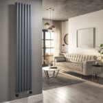 Anthracite Vertical Smart Electric Radiator with Wi-Fi Thermostat - 2000W - H1800xW354mm - Bathroom Safe