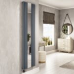 Anthracite Vertical Smart Smart Electric Radiator with Mirror - 1200W - H1800xW500mm - Bathroom Safe