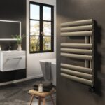 Antique Brass Smart Electric Towel Radiator with Wi-Fi Thermostat - 600W - H650xW450mm - Bathroom Safe