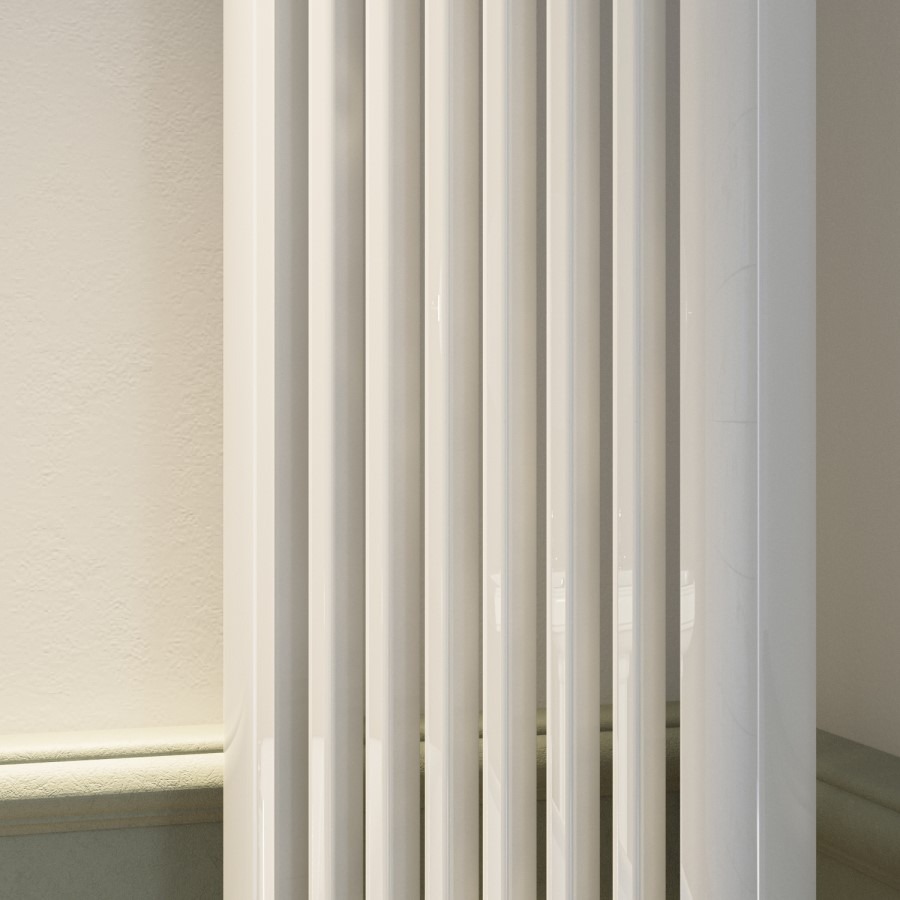 White Vertical Single Panel Corner Traditional Radiator 1800 x 315mm – Aster - Image 2
