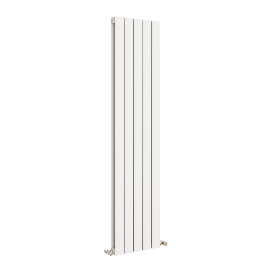Eco Eleganza White Vertical Flat Designer Aluminium Radiator 1600x375mm Double Panel 3374 BTU - Image 2