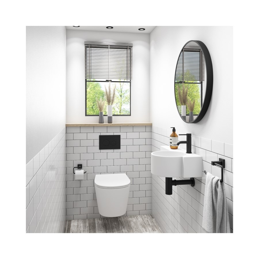 Alcor White Gloss Wall Hung Toilet and Basin Suite - Image 2