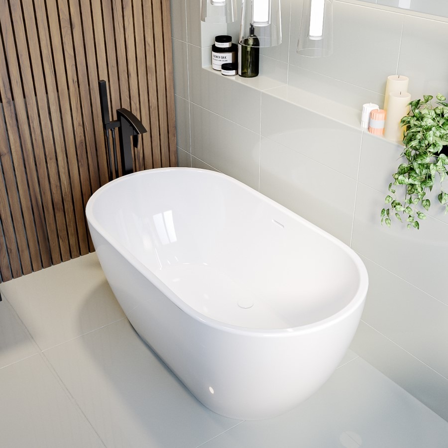 Modern Freestanding 1400mm Bath Suite with Toilet & Basin - Lisbon - Image 2