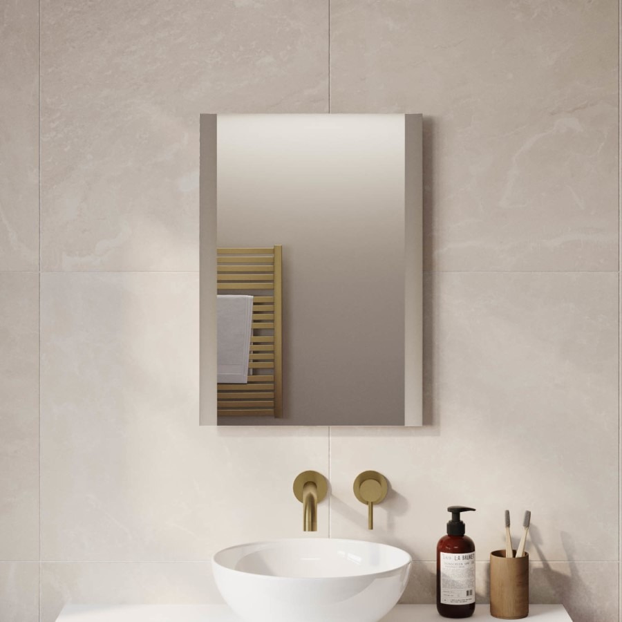 Rectangular Heated Bathroom Mirror with Lights & Shaver Socket 600 x 800mm -Pegasus - Image 2