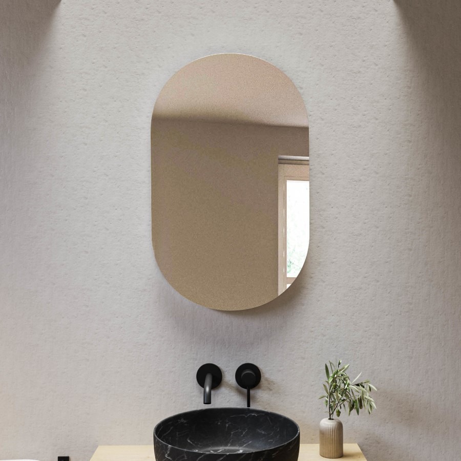 Oval Backlit Heated Bathroom Mirror with Lights 500 x 800mm - Irena - Image 2