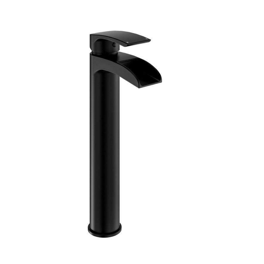 Black Tall Mono Basin Mixer - Elina - Image 2