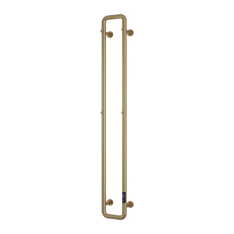 Reina Pelmo Brass Vertical Electric Towel Radiator - 1500 x 200mm - Image 2