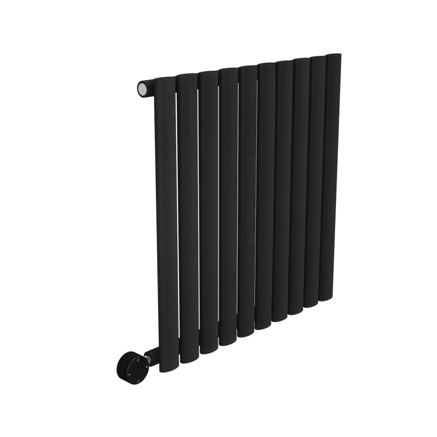 Midnight Black Horizontal Smart Electric Radiator with Wi-Fi Thermostat - 600W - H600xW590mm - Bathroom Safe - Image 2