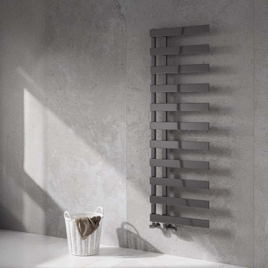 Reina Florina Gunmetal Grey Designer Towel Radiator 1525 x 500mm - Image 2