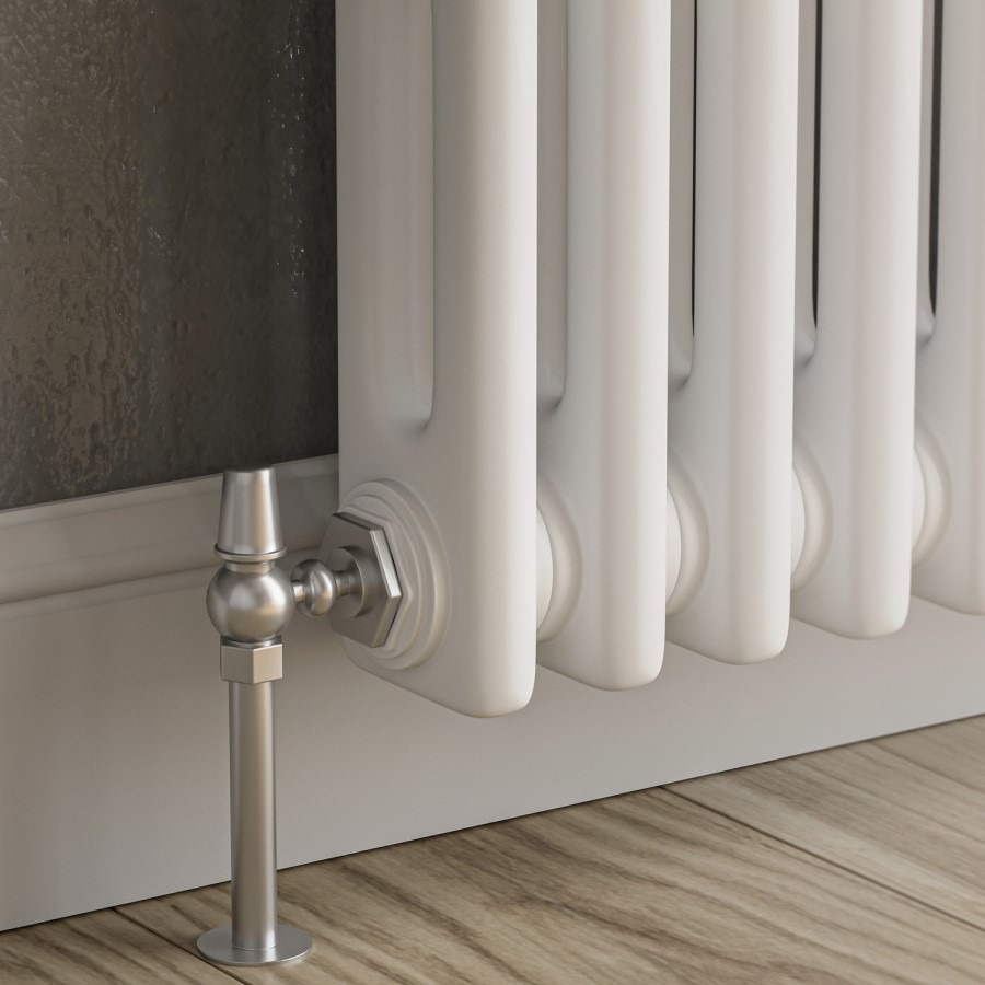 Reggio White Vertical Double Column Traditional Radiator 1800x560mm 5279 BTU - Cast Iron Style - Image 2