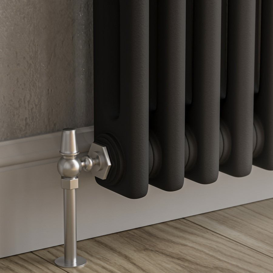 Reggio Midnight Black Vertical Double Column Traditional Radiator 1800x290mm 2639 BTU - Cast Iron Style - Image 2