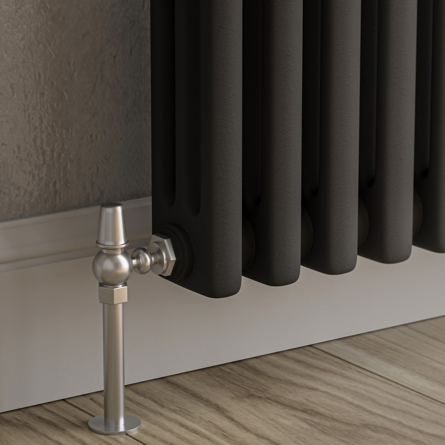 Reggio Midnight Black Vertical Triple Column Traditional Radiator 1500x560mm 5626 BTU - Cast Iron Style - Image 2