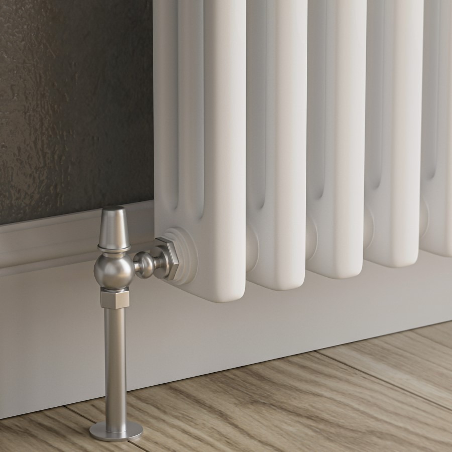 Reggio White Vertical Triple Column Traditional Radiator 1800x380mm 4436 BTU - Cast Iron Style - Image 2