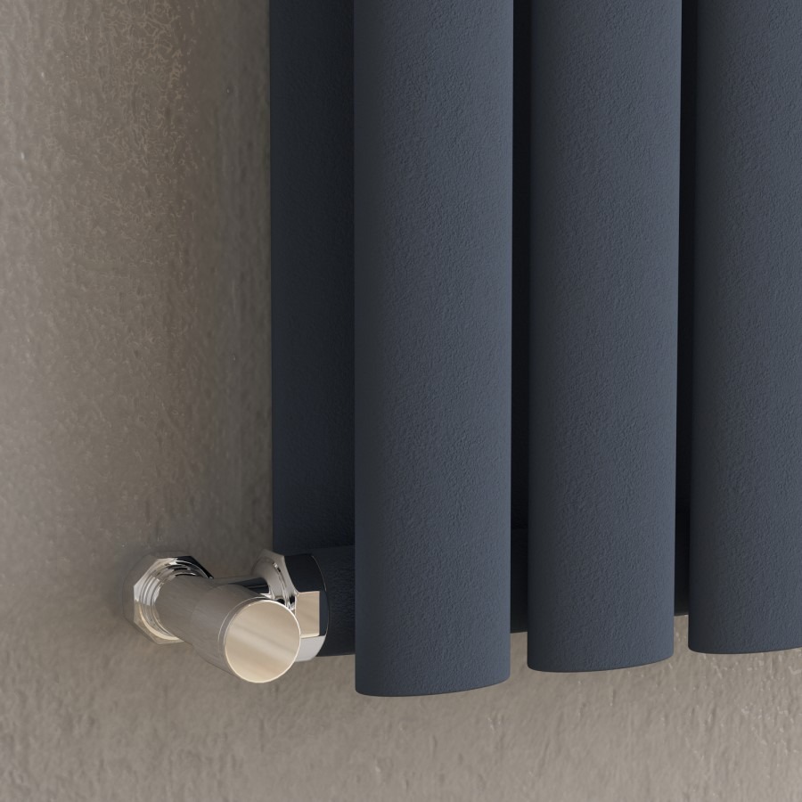Sorrento Anthracite Vertical Oval Designer Radiator 1600x236mm Double Panel 2234 BTU - Image 2