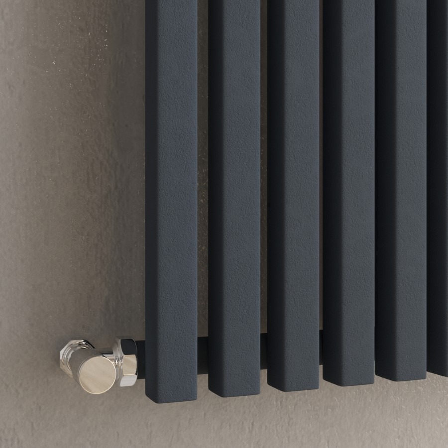 Ravello Anthracite Vertical Square Designer Radiator 1800x450mm Single Panel 3618 BTU - Image 2