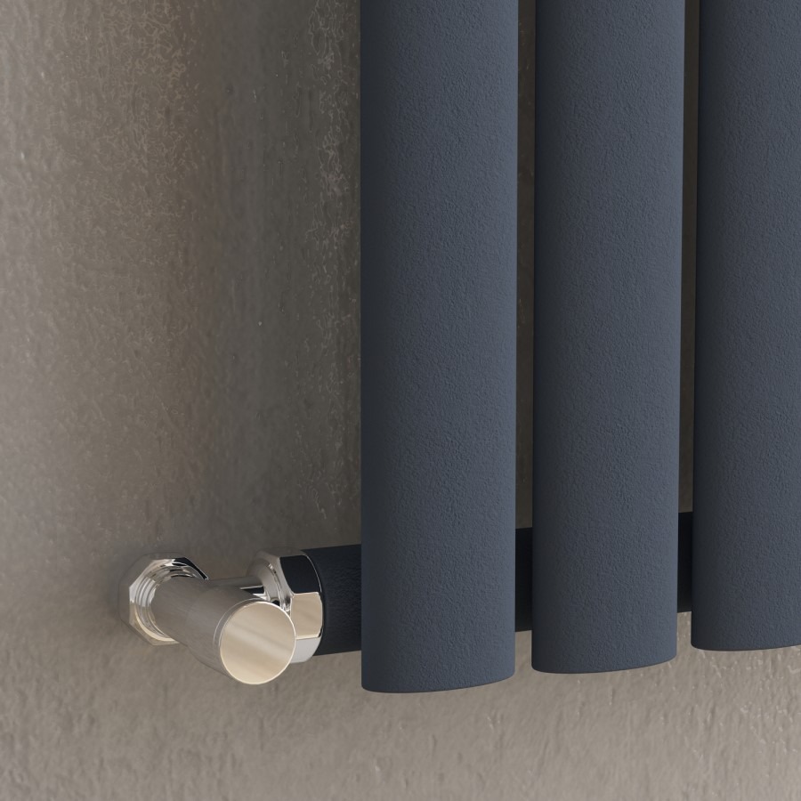 Sorrento Anthracite Vertical Oval Designer Radiator 1800x354mm Single Panel 2530 BTU - Image 2