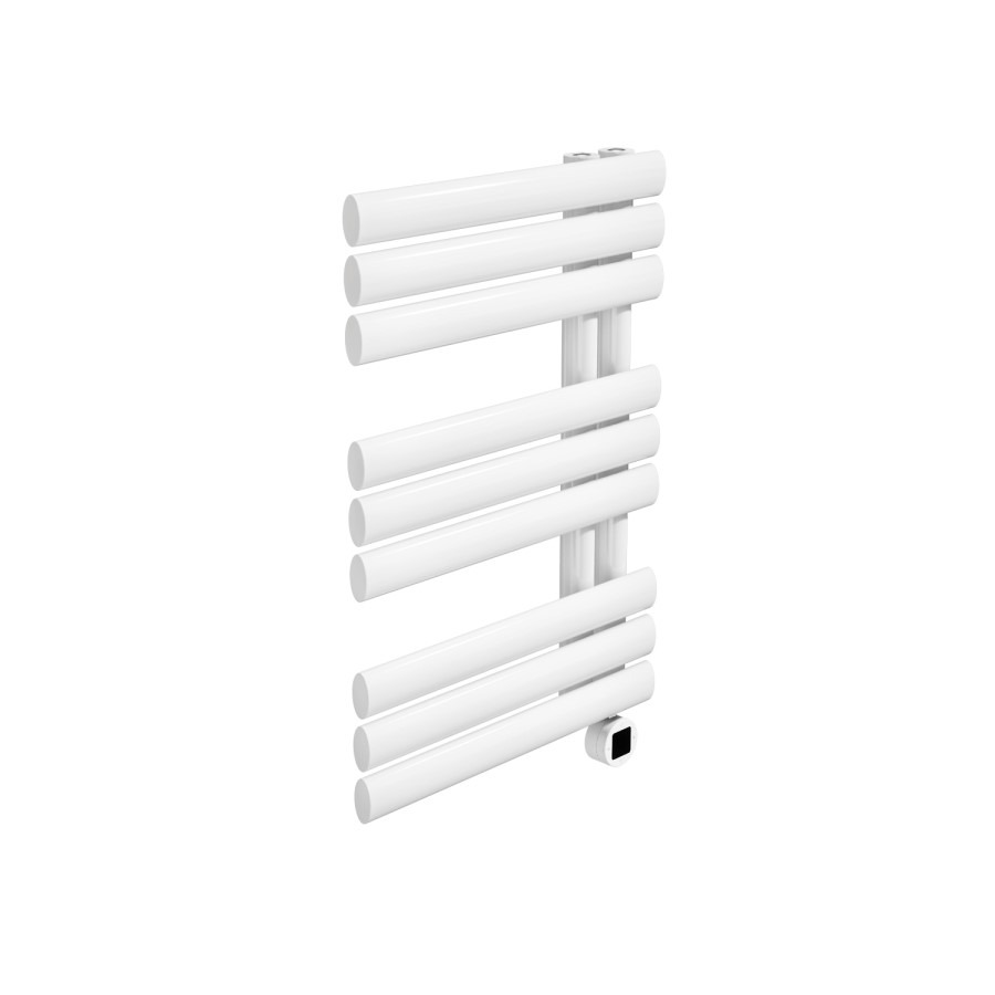 White Electric Towel Radiator 600W with Wi-Fi Thermostat - H650xW450mm - Bathroom Safe - Image 2