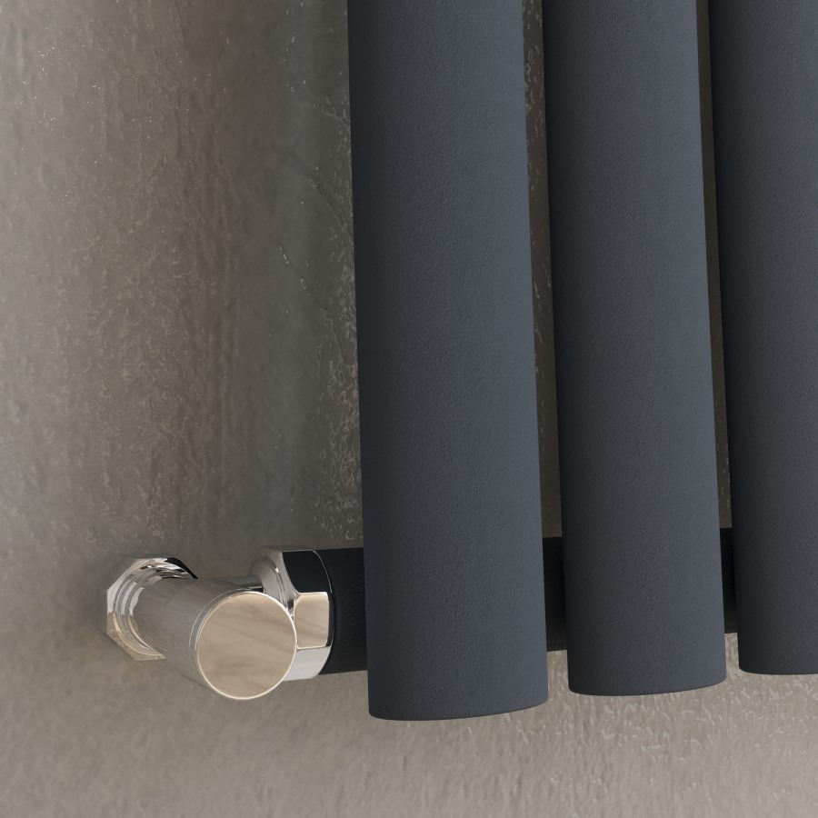 Onda Anthracite Vertical Oval Waved Designer Radiator 1800x413mm Single Panel 2926 BTU - Image 2
