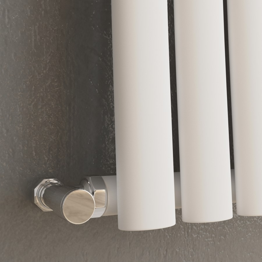 Onda White Vertical Oval Waved Designer Radiator 1800x413mm Single Panel 2926 BTU - Image 2