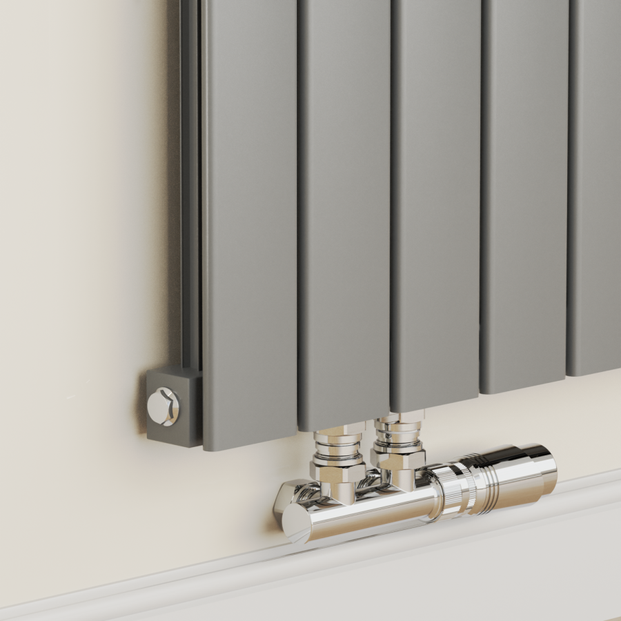 Eco Eleganza Anthracite Vertical Flat Designer Aluminium Radiator 1800x375mm Single Panel 2823 BTU - Image 2