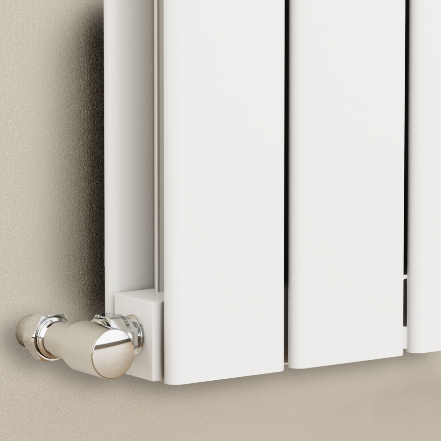Eco Eleganza White Vertical Flat Designer Aluminium Radiator 1600x375mm Double Panel 3374 BTU - Image 3