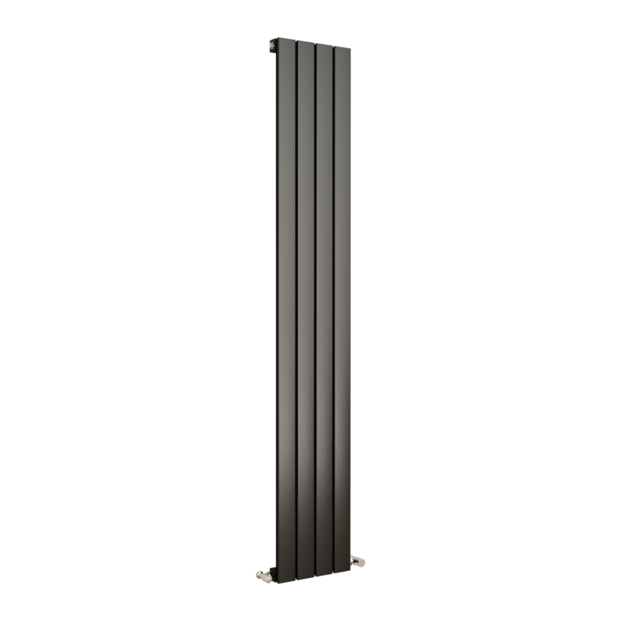 Eco Eleganza Midnight Black Vertical Flat Designer Aluminium Radiator 1800x300mm Single Panel 2258 BTU - Image 3