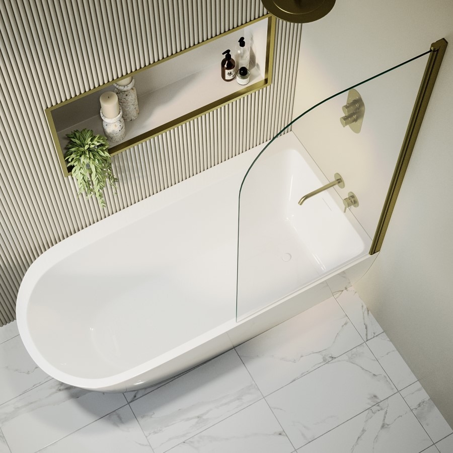 Brass Freestanding Right Hand Shower Bath Suite with Toilet and Basin - Amaro - Image 3