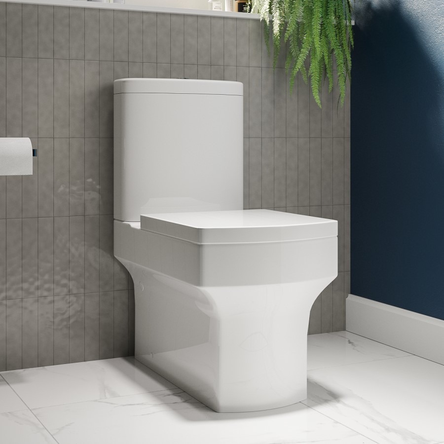 Rimless Close Coupled Toilet and Basin Suite - Ashford - Image 3