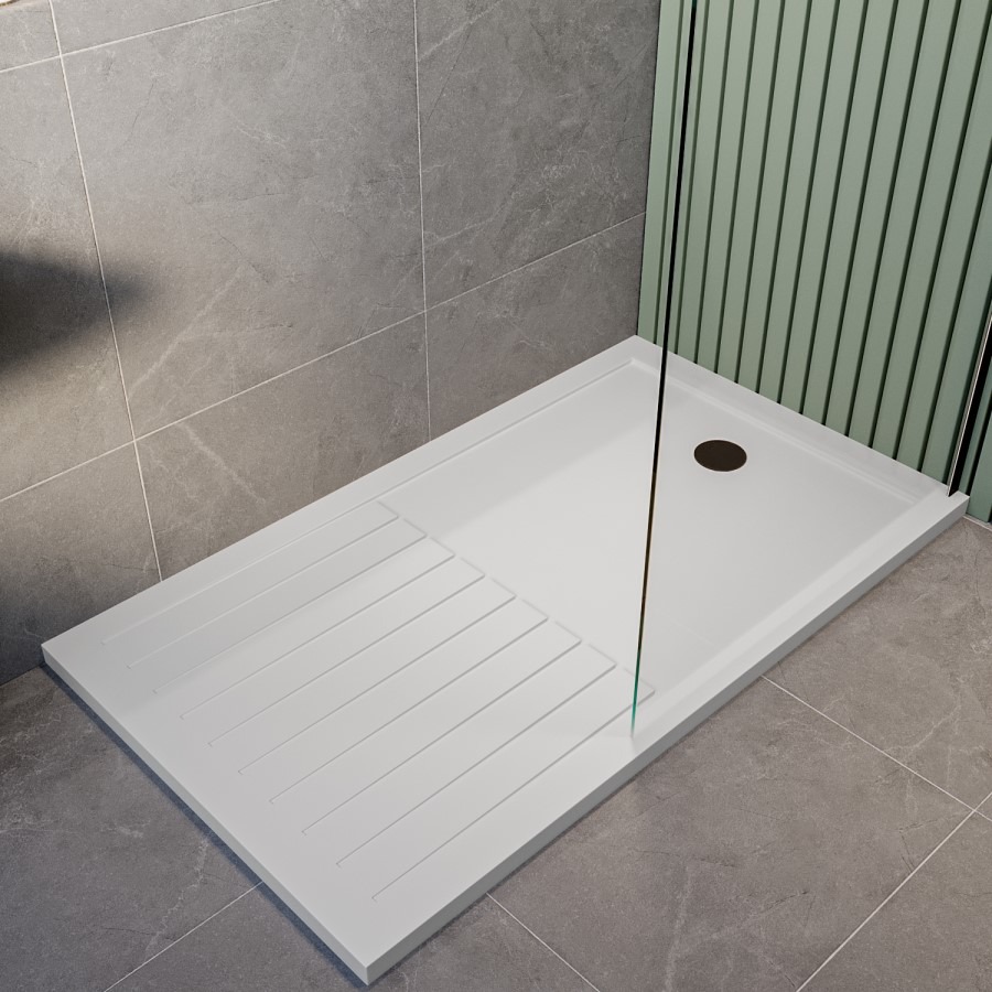 1400 x 900mm Black Walk in Shower Enclosure Suite with Ashford Toilet and Basin - Image 2