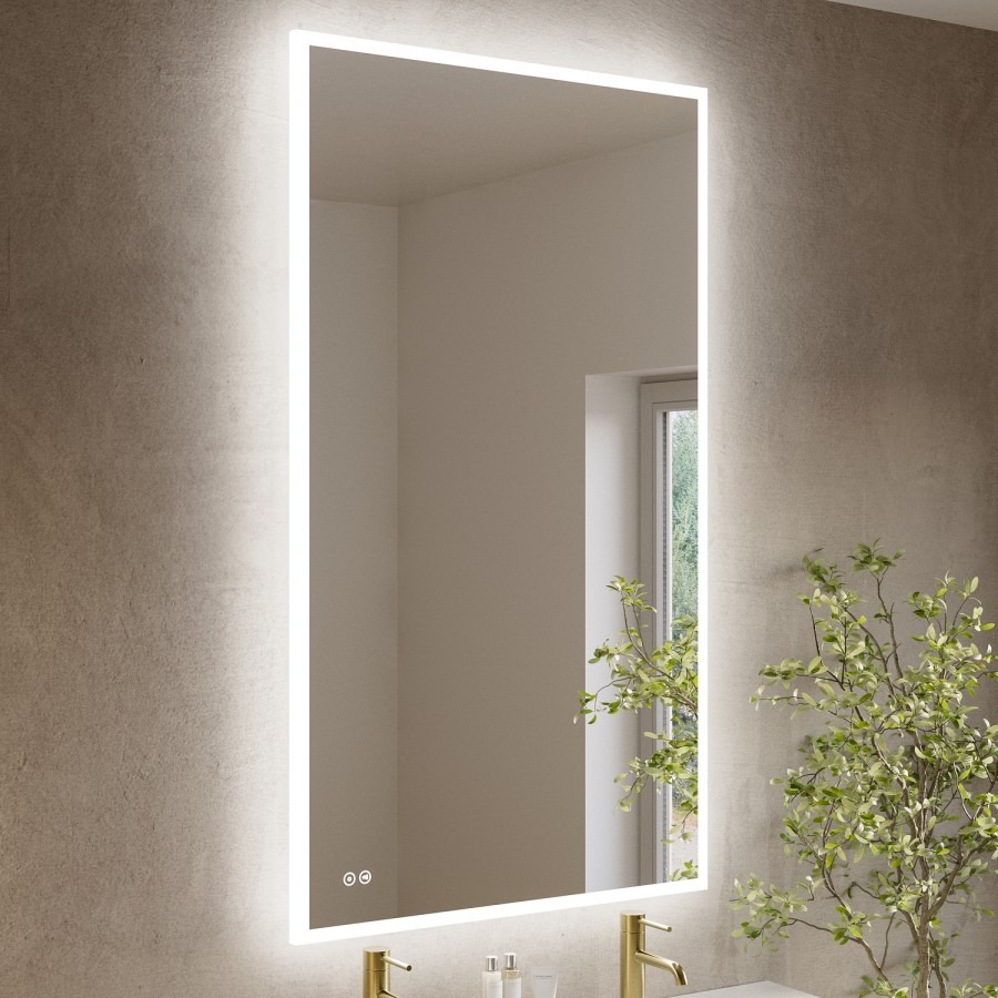 Rectangular Heated Bathroom Mirror with Lights Shaver Socket & Bluetooth Speaker 1400 x 800mm - Divine - Image 3