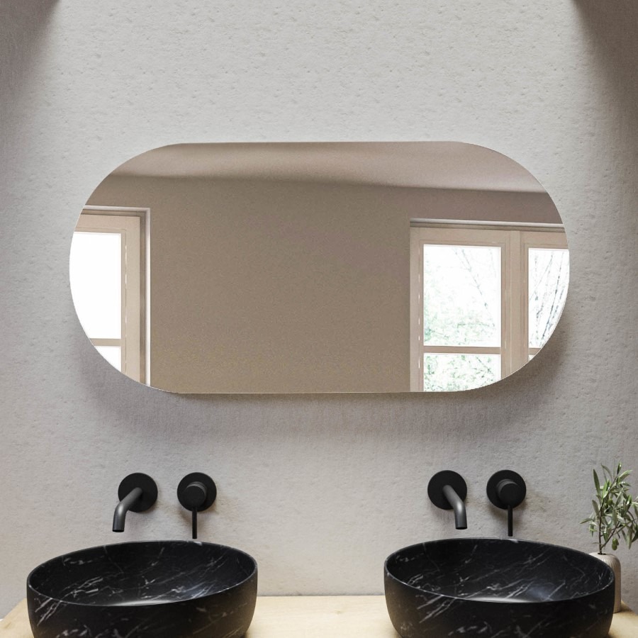 Oval Backlit Heated Bathroom Mirror with Lights 500 x 1000mm - Irena - Image 4