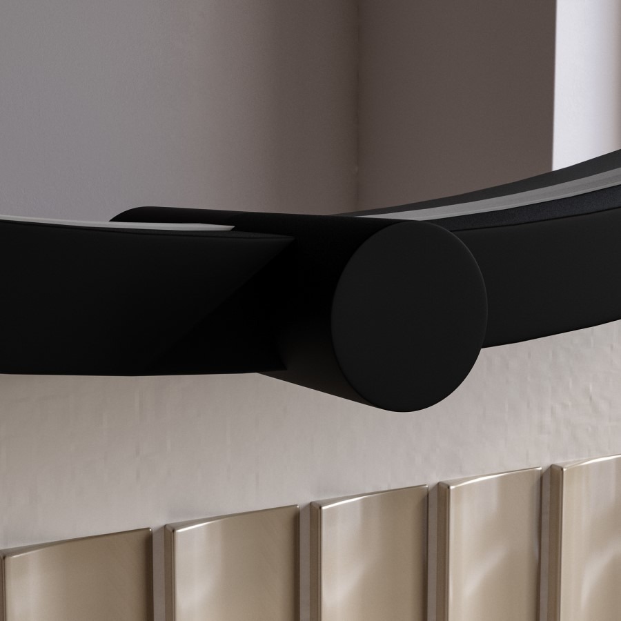 Round Black Heated Bathroom Mirror with Lights 800mm - Nyx - Image 3