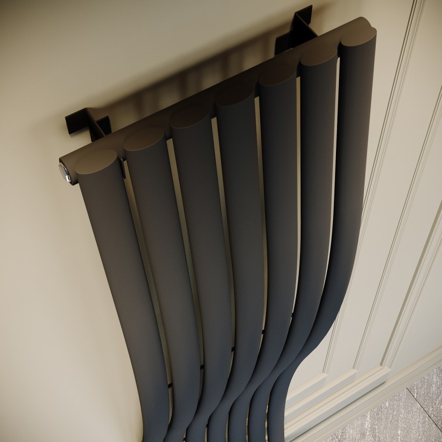 Anthracite Vertical Wave Designer Single Panel Radiator 1800 x 400mm - Opala - Image 3