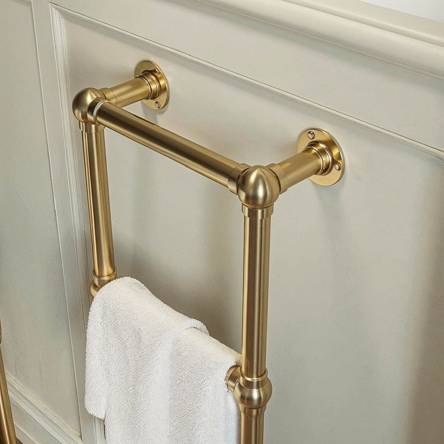 Brass Vertical Traditional Towel Radiator 700 x 400mm - Regent - Image 3