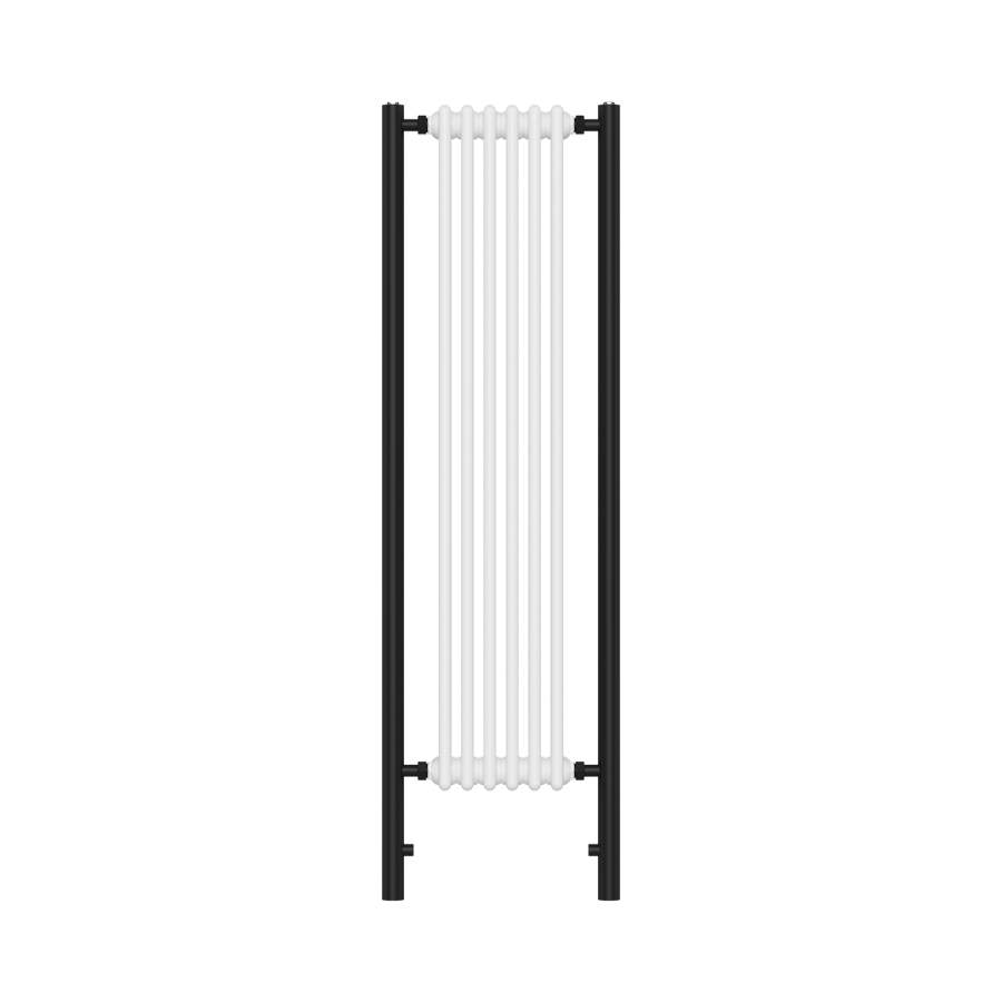 White and Black Vertical Traditional Column Radiator 1600 x 480mm- Regent - Image 3