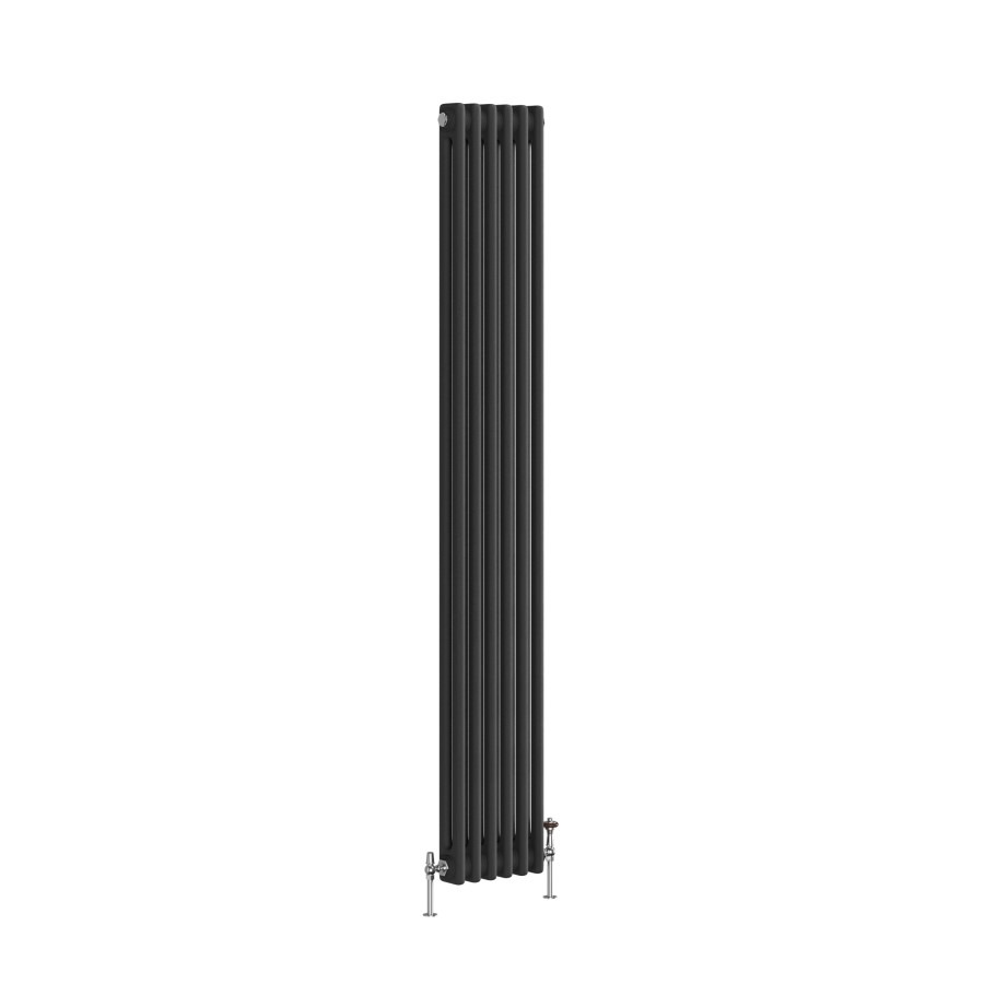 Reggio Midnight Black Vertical Double Column Traditional Radiator 1800x290mm 2639 BTU - Cast Iron Style - Image 3