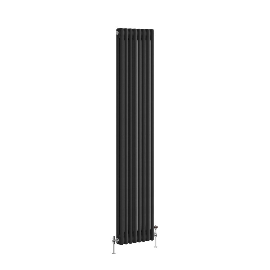 Reggio Midnight Black Vertical Double Column Traditional Radiator 1800x380mm 3519 BTU - Cast Iron Style - Image 3
