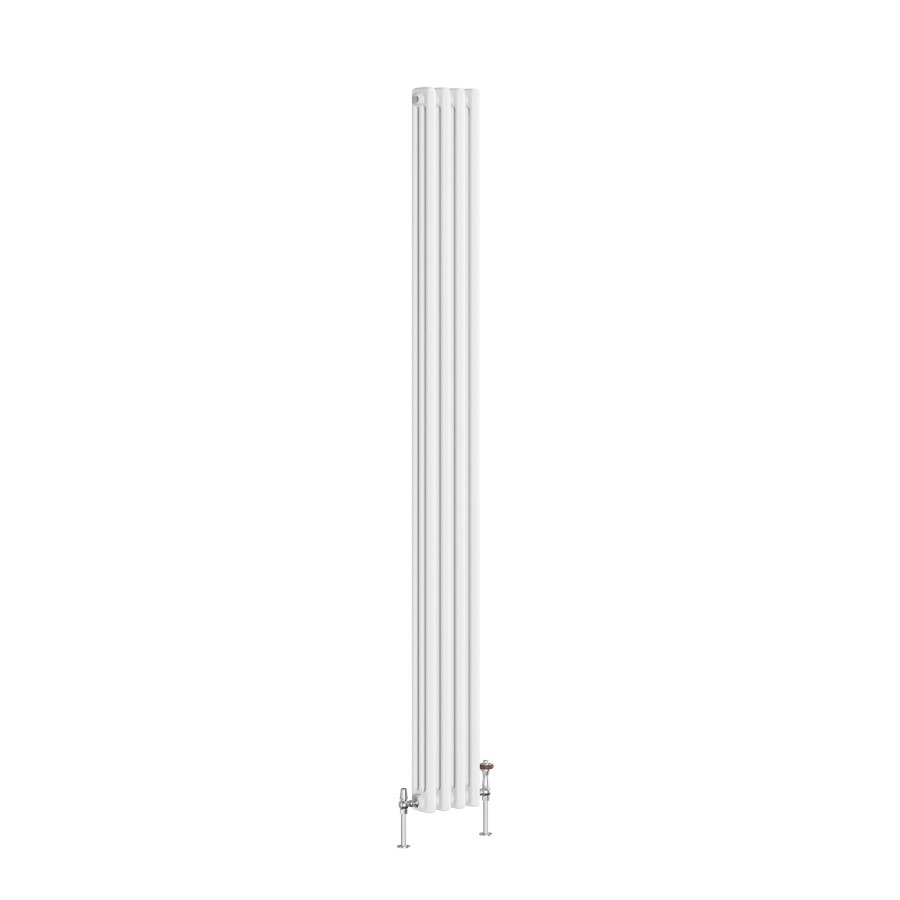Reggio White Vertical Triple Column Traditional Radiator 1800x200mm 2218 BTU - Cast Iron Style - Image 3