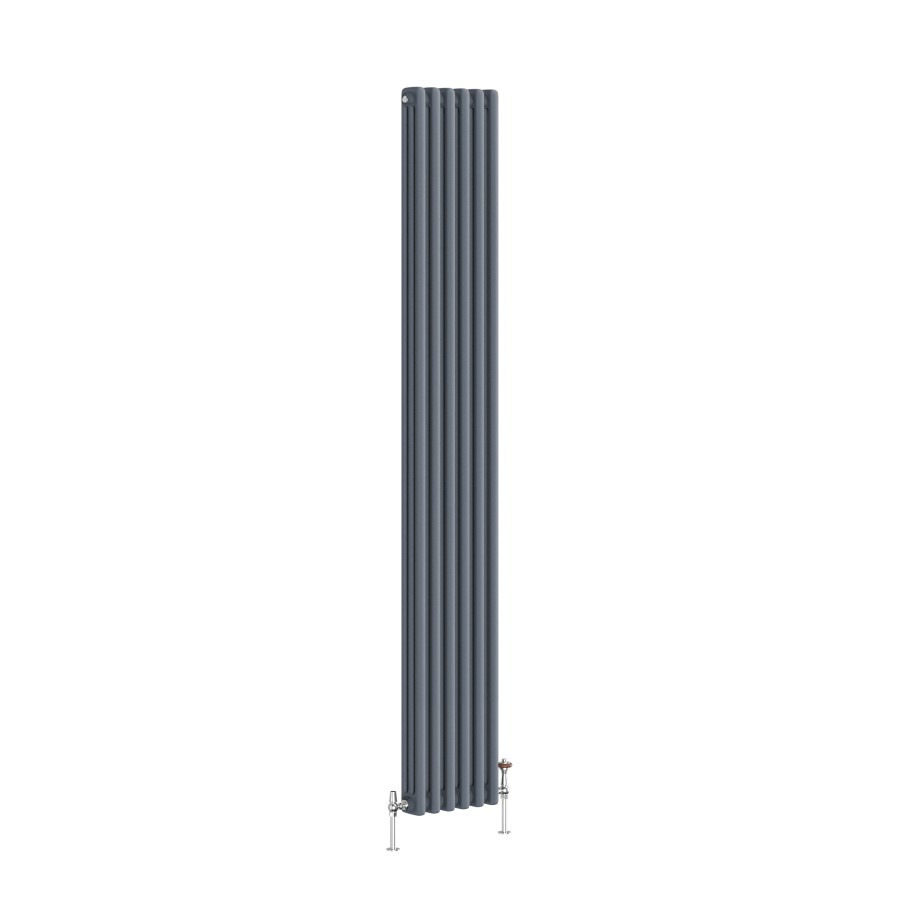 Reggio Anthracite Vertical Triple Column Traditional Radiator 1800x290mm 3327 BTU - Cast Iron Style - Image 3