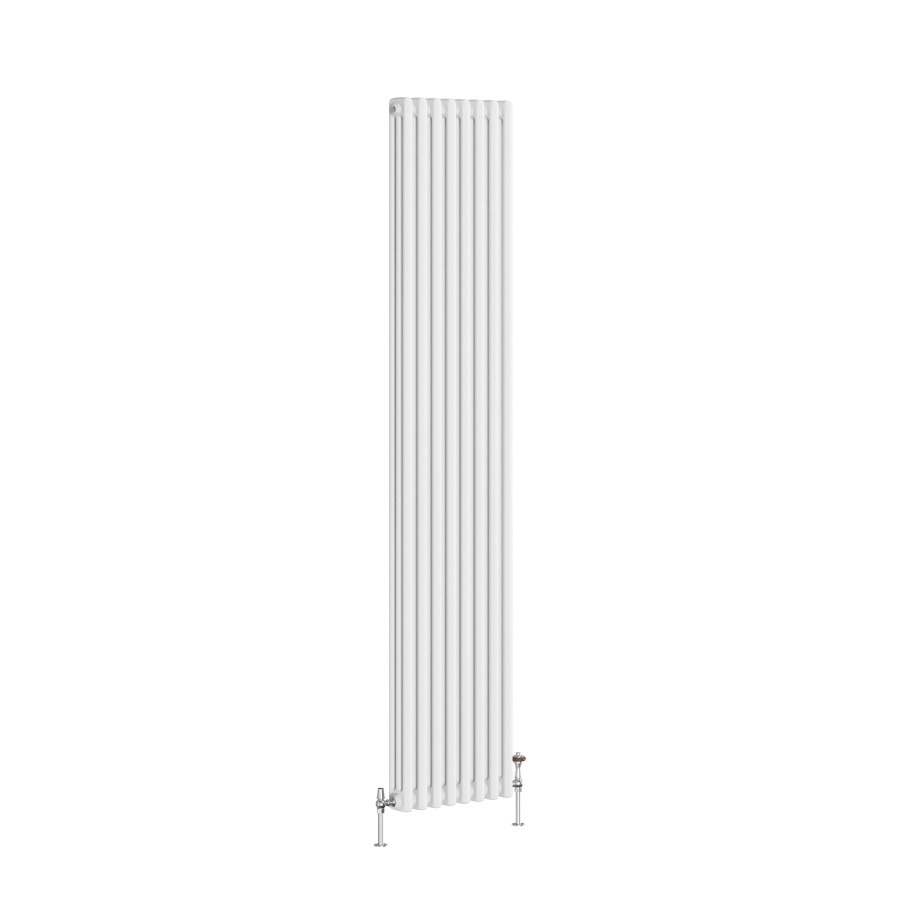 Reggio White Vertical Triple Column Traditional Radiator 1800x380mm 4436 BTU - Cast Iron Style - Image 3