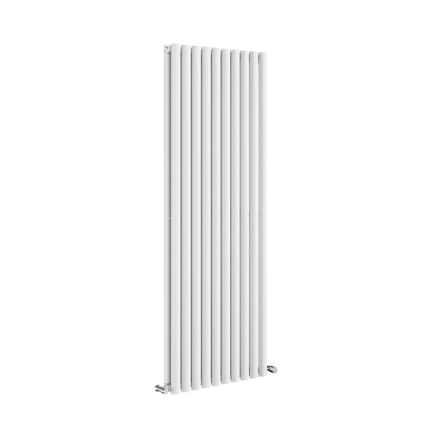 Sorrento White Vertical Oval Designer Radiator 1600x590mm Double Panel 5585 BTU - Image 3