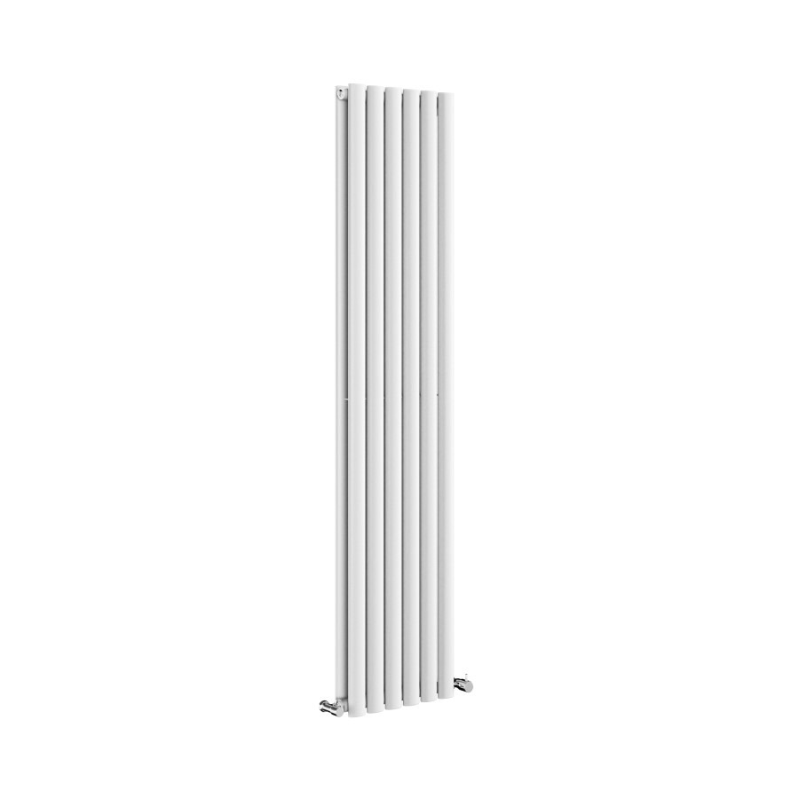 Sorrento White Vertical Oval Designer Radiator 1600x354mm Double Panel 3351 BTU - Image 3