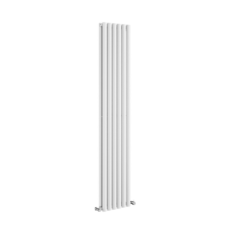 Sorrento White Vertical Oval Designer Radiator 1800x354mm Double Panel 3737 BTU - Image 3